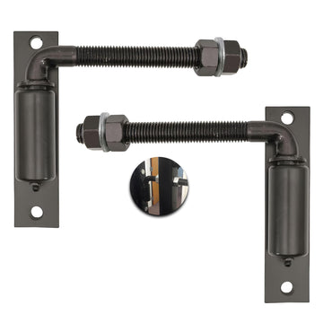 2 Pack J-Bolt Gate Hinge with Plate, Heavy Duty Welded Hinge for Doors Gates, Driveway Gates for Welding on Larger