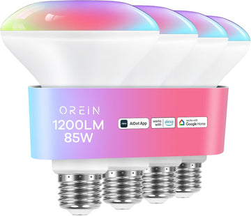 Smart Light Bulb,1200 Lumens BR30 Smart Flood Light Bulbs Work with App, Alexa, Google Home, RGBTW Color