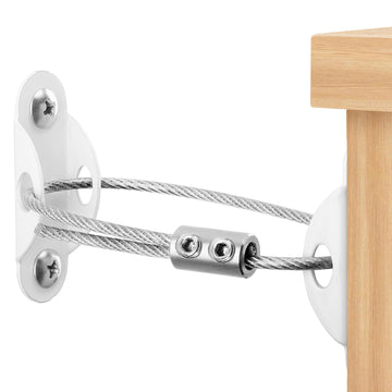 Heavy Duty Anti Tip Furniture Anchors for Baby Proofing, 4 Pack, White