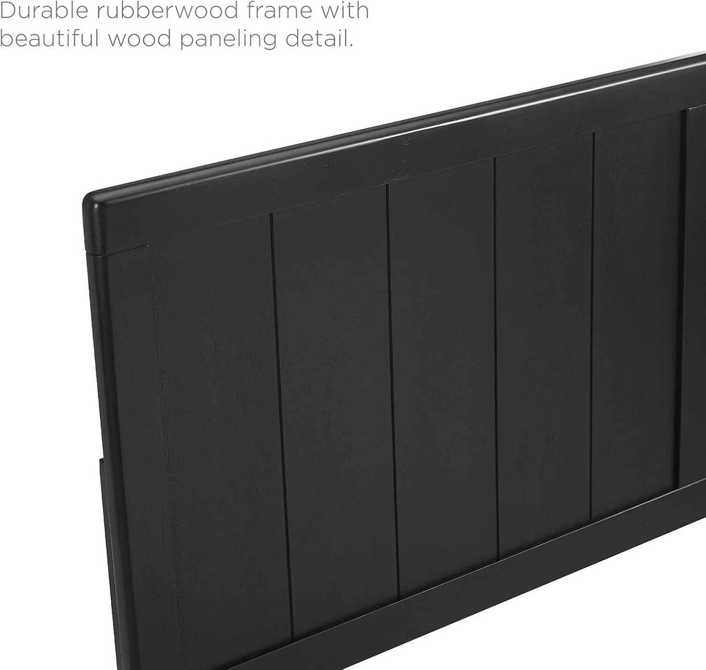 King Wood Headboard, Black
