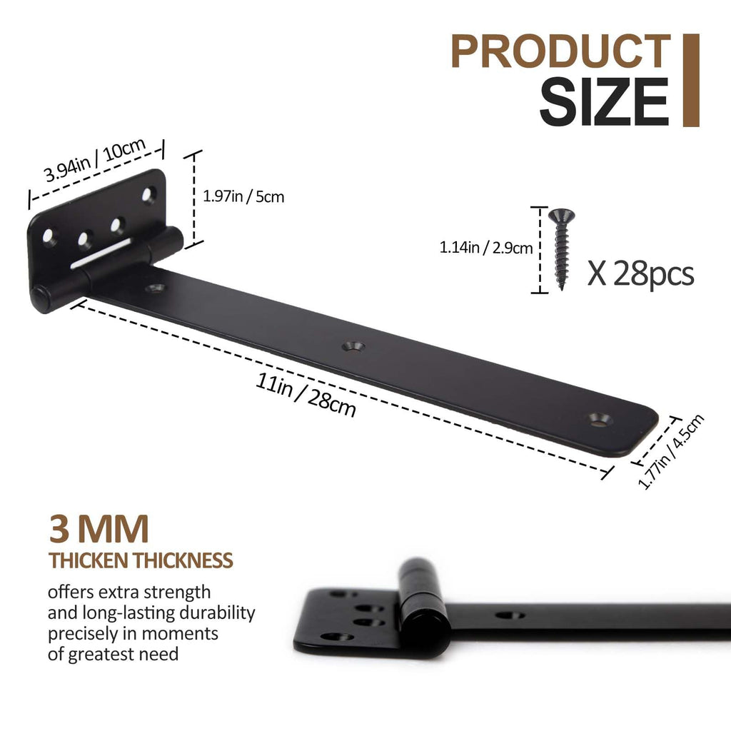 4 Pack 13" Large Heavy Duty Gate Hinges Gate Tee Hinge