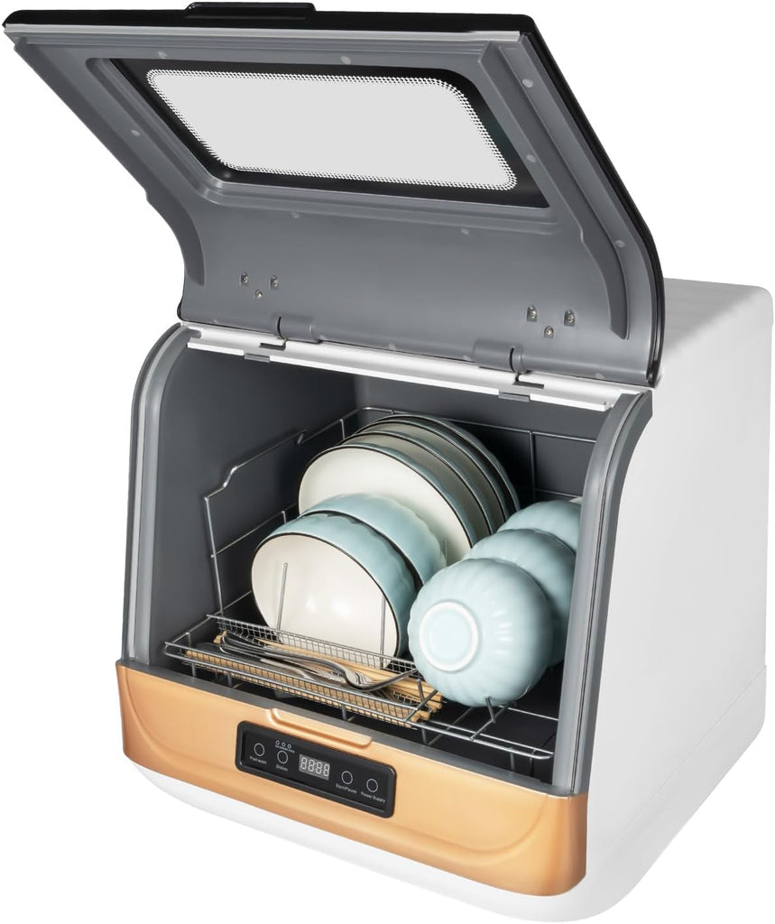 Portable Countertop Dishwasher for 4-6 Sets, Compact Mini Dish Washer with 8L Water Consumption