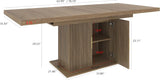 63"-79" Extendable Dining Room Table for 6-10 People, Modern Minimalist Dining Table with 2 Tier Storage, Space