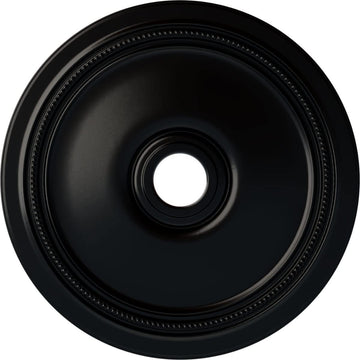 Diane Ceiling Medallion, 24"OD x 3 5/8"ID x 1 1/4"P (Fits Canopies up to 6 1/4"), Hand-Painted Jet Black