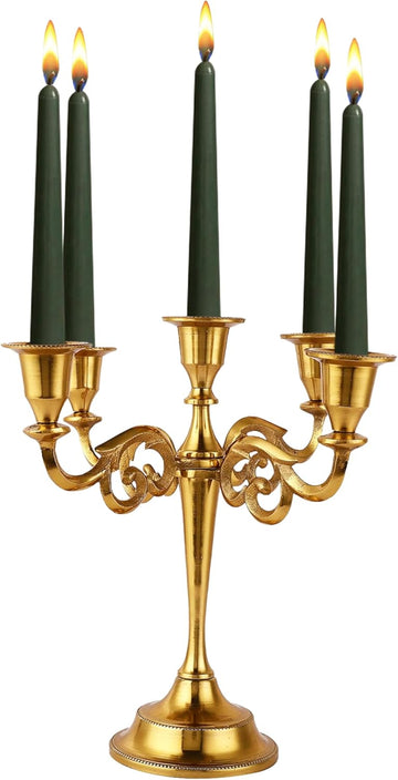 5 Arm Candelabra Taper Candle Holders Decorations Indoor Kitchen Décor Table Candles Candlestick Candelabra