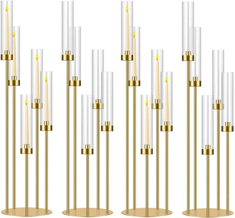35in 4 Set Gold Candelabra Candle Centerpieces for Tables Candlesticks Holder Wedding Centerpieces Table Decorations