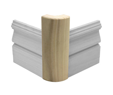 Poplar Outside Corner Base Block, Bullnose, Trim Molding, 3/4" x 6" (30)