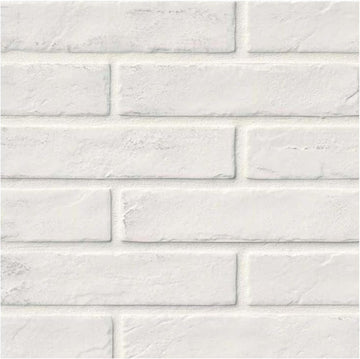 2x10 Brickstone Subway Porcelain Tile White Cool Box 5 Sq Ft Backsplash Bathroom Shower Wall Accent Fireplace