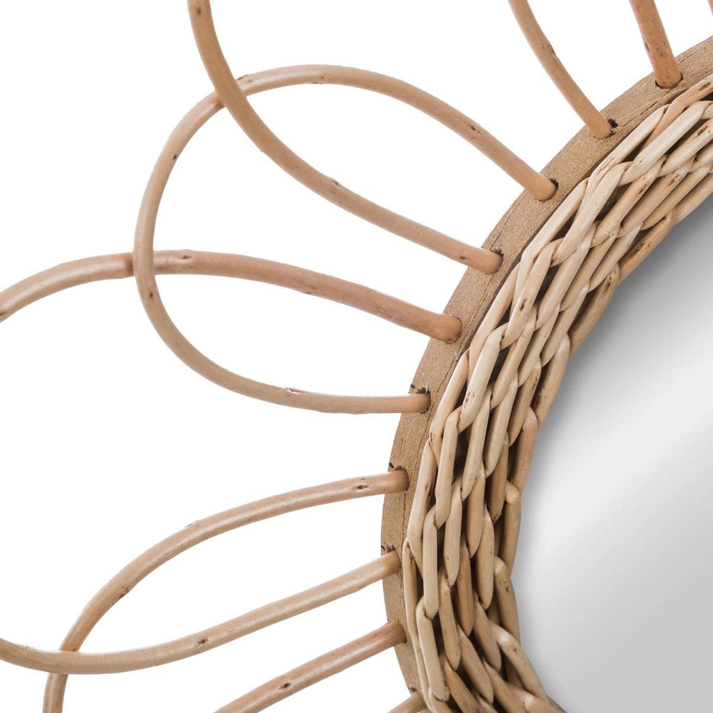 Mirror Flower - Rattan Diameter 38 cm - Beige