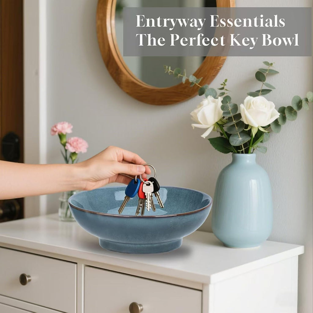 10" Decorative Bowl,Ceramic Fruit Bowl Counter,Coffee Table, Dining Room,Table Centerpiece Bowel,Entryway Key Holder