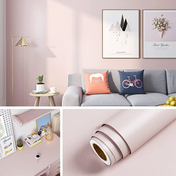 15.8X591 Baby Pink Wallpaper Stick and Peel Renter Friendly Wall Self Adhesive Wallpaper Girls Kids Room Nursery
