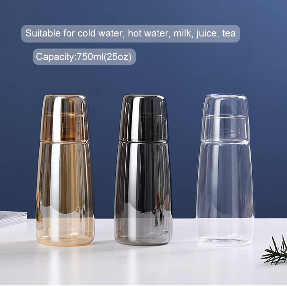 Bedside Water Carafe Set with Tumbler, Bedside Carafe and Glass Set for Nightstand Bedroom Guest Room, Water Carafes