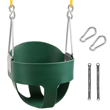High Back Toddler Bucket Swing Seat with Coated Chains, Heavy Duty Kids Swing Seat for Outside, Playground, Backyard