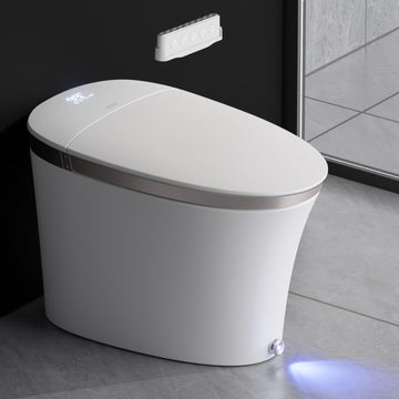 Luxury Smart Toilet with Auto Open/Close, Foam Dispenser, ADA Comfort Height Heated Seat, Warm Water/Dryer