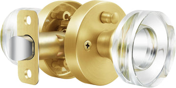 Glass Door Knobs Gold Door Knob Interior Satin Brass Privacy Door Knob and Bathroom Crystal Door Knob