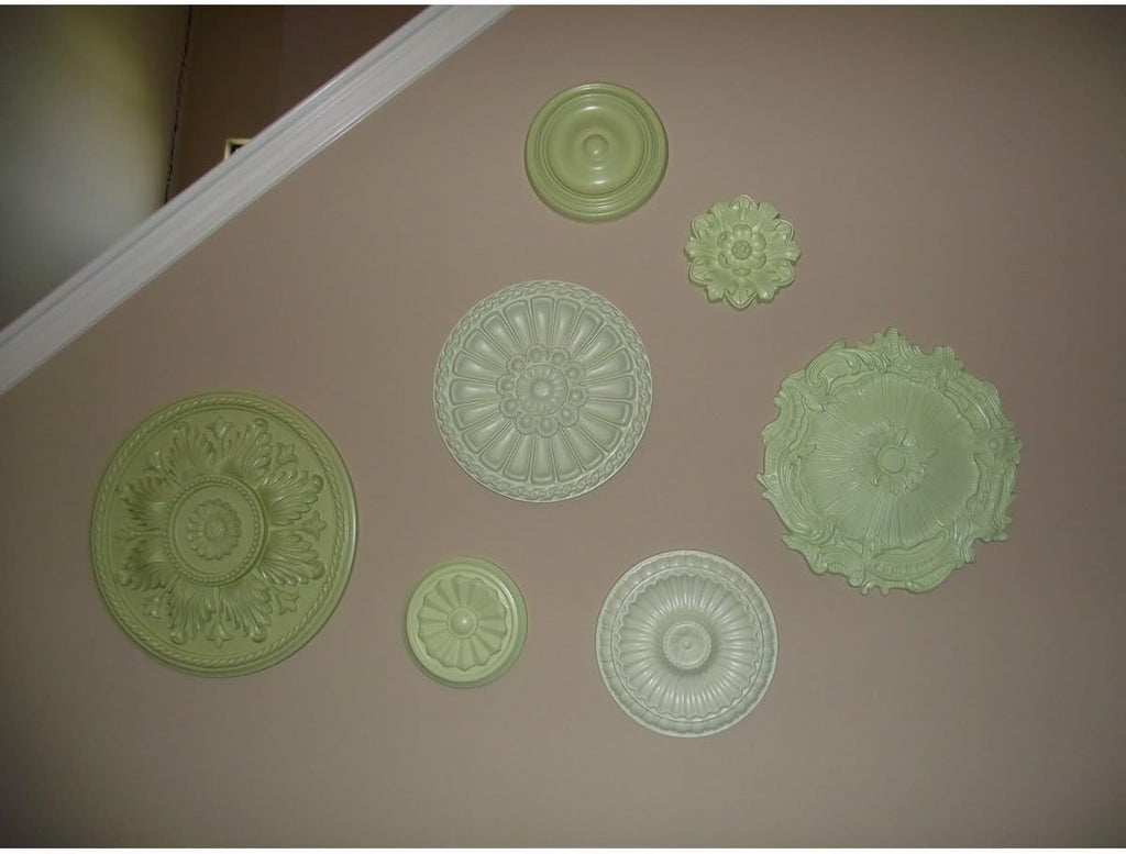16 3/4"OD x 3 1/2"ID x 1 3/8"P Plymouth Ceiling Medallion, Fits Canopies up to 3-1/2", 2 Piece