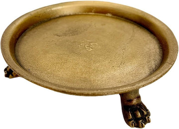 100% Solid Brass Clawfoot Candle Dish - Pedestal Dish - Candle Holder - Jewelry Holder - Perfect for Wax Candles