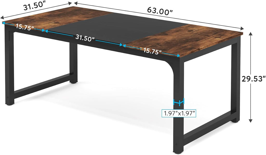 Modern Computer Desk, 63 x 31.5 inch Large Office Desk Computer Table Study Writing Desk Workstation