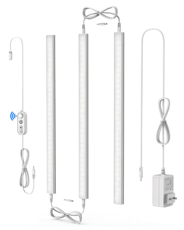 Motion Sensor Cabinet Lighting, 4500K Daylight, 3 Pack 12 inch Linkable