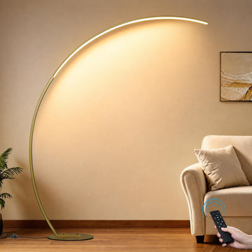 Dimmable LED Floor Lamp with 3 Color Temperatures, Ultra Bright Gold Arc Floor Lamp, Modern Standing Tall Lamp