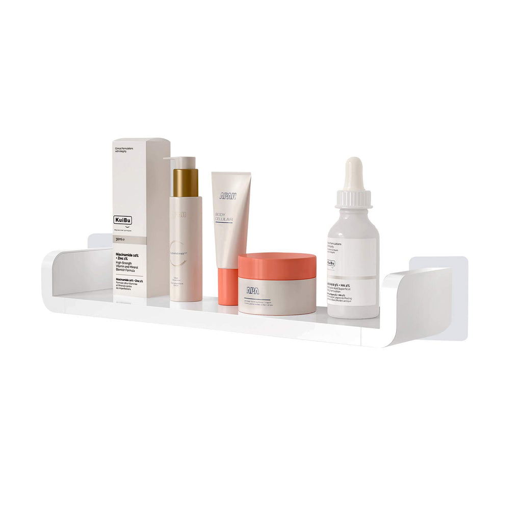 Floating Shelf Adhesive Wall Mounted Non-Drilling, U Bathroom Organizer Display Picture Ledge Shelf