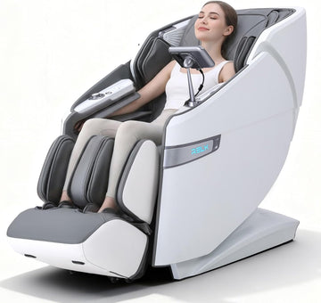 4D Massage Chair Full Body, Zero Gravity Shiatsu, Body Scan, White | 23 Modes Shiatsu Massage Chair Built-in Heat