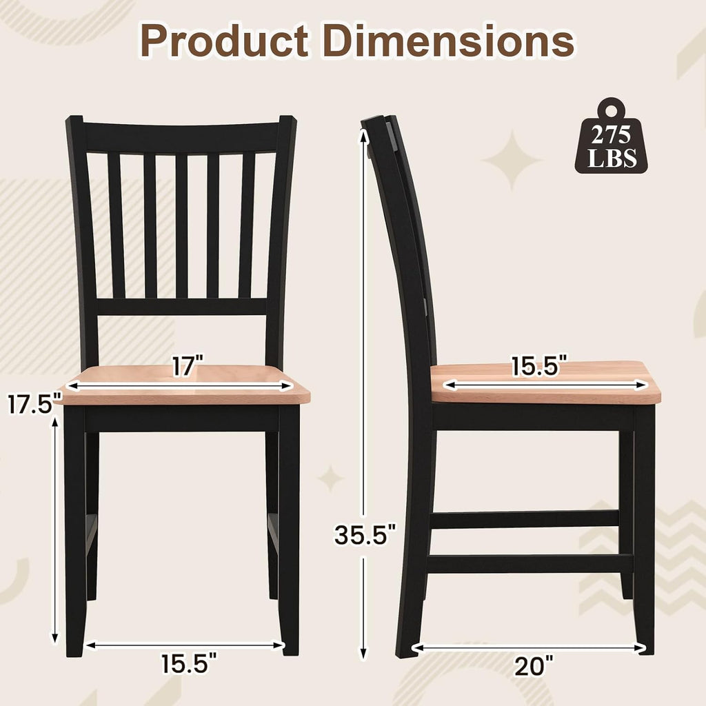 Dining Chairs Set of 4, Mid Century Modern Dining Room Chairs with Solid Rubber Wood Legs and Curved Backrest