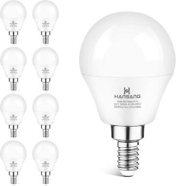 8 Pack E12 LED Ceiling Fan Light Bulbs 6W, 60W Equivalent 5000K Daylight