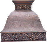36 Inch Copper Range Hood Insert 4 Speed LED Lights, Baffle Filters