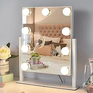 Vanity Mirror with Lights,Lighted Vanity Mirror with 9 Dimmable Bulbs for Dressing Room & Bedroom,3 Color