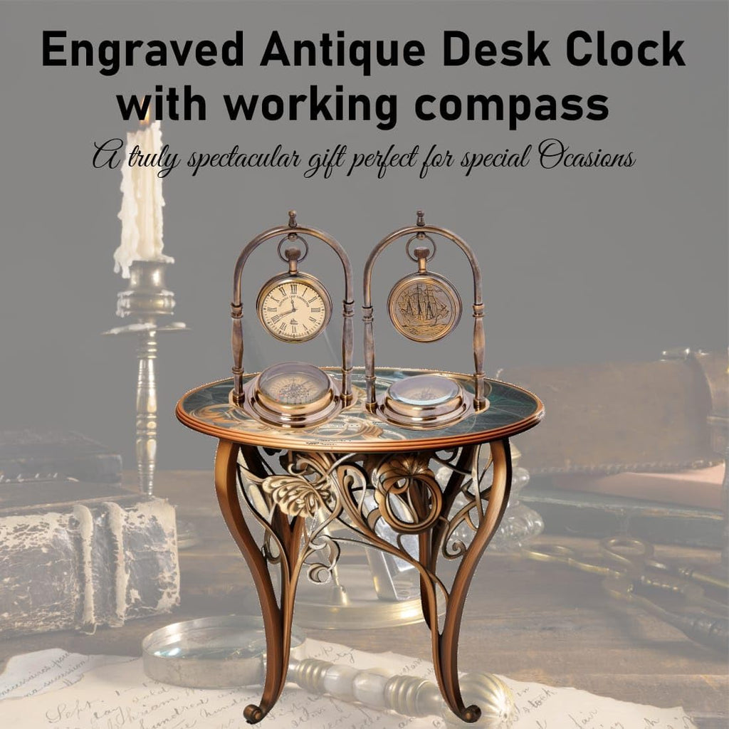 Antique Vintage Small Table Clock | Table Clock for Living Room | Vintage Nautical Design