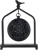 DESIGN 7.5'' x 10'' Mantel Clock Iron Tower Frame, Creative Bird Ornament Tabletop Clock