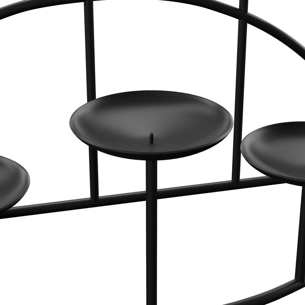 Redway Candelabra - Transitional Design, Black Metal - Fully Assembled - Ideal, Family Room