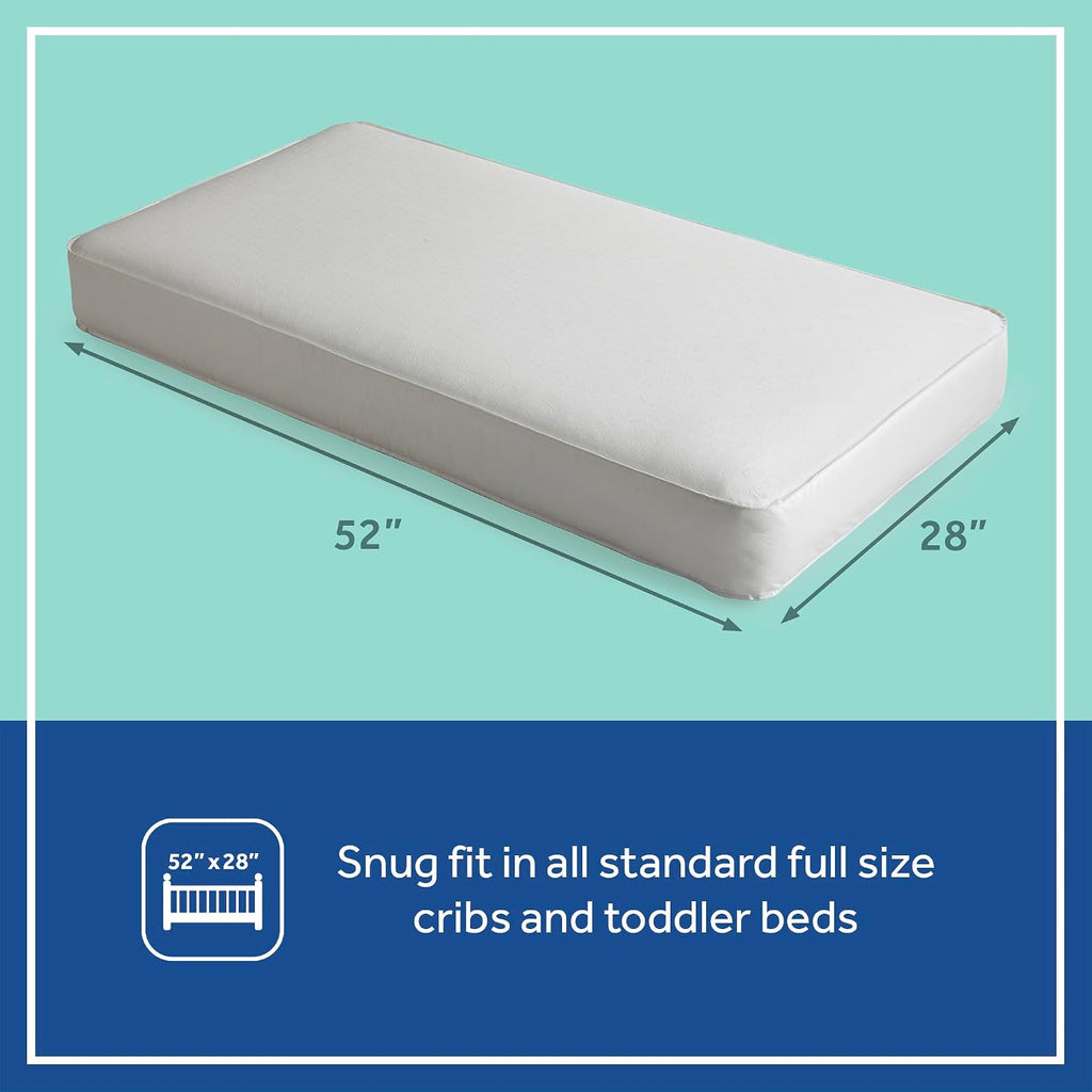 Posture Perfect Breathable Crib Mattress, GREENGUARD Gold Certified, Made in USA, 2 Stage Hybrid Memory Foam & 150