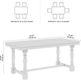 67-Inch Dining Table for 4-6 People, Squire Trestle Farmhouse Rectangular Wood Dining Room Table, Kitchen, Living
