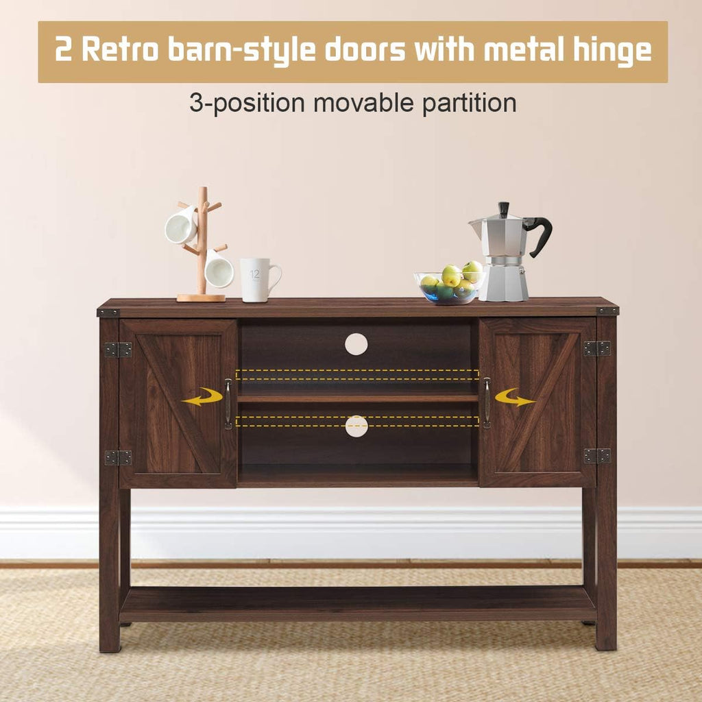 Console Table Buffet Table, Modern Sideboard with Storage Cabinets and Bottom Shelf