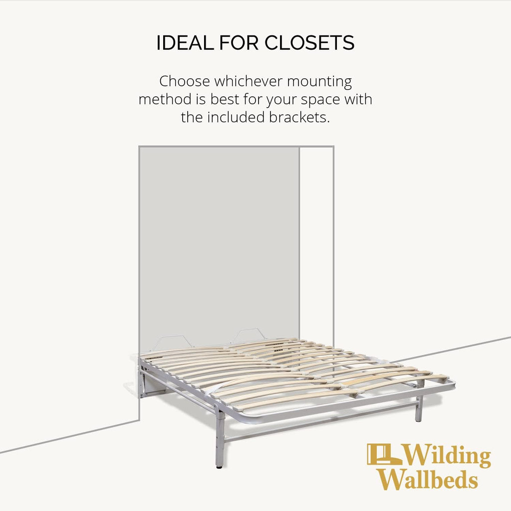 Murphy Bed Frame (Queen) Vertical Wallbed, Powder-Coated Steel Frame for Folding Cabinet, Pull-Out Bed, Hidden