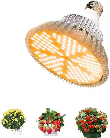 100W LED Grow Light Bulb, E26/E27 Base, 3000K Warm White Full Spectrum, 150 LED Chips for Indoor Plants, Seed