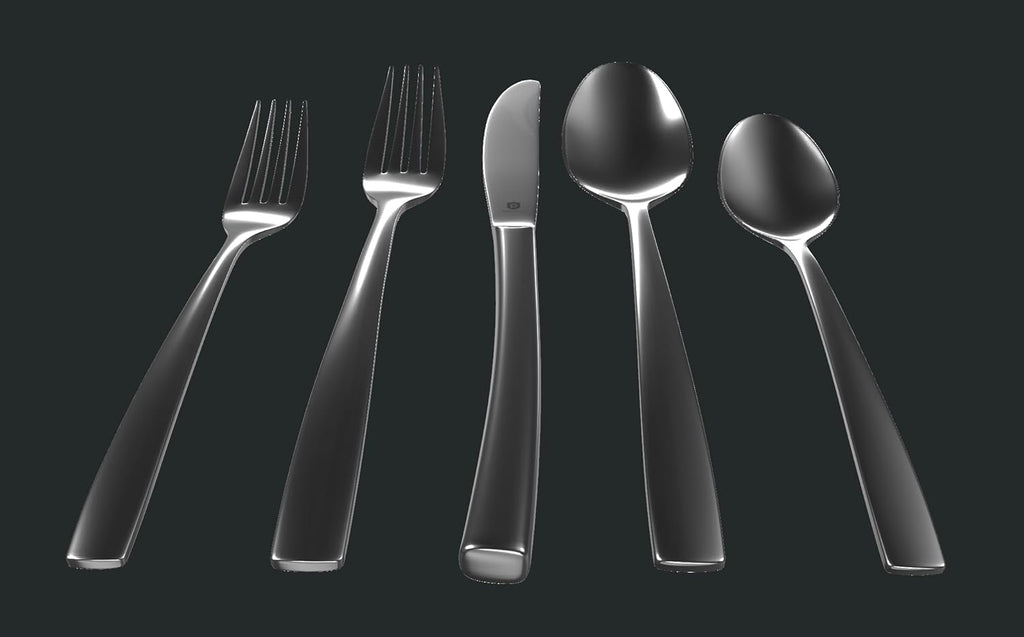 30-Piece Flatware Set For 6, Modern Sleek Design Silverware Set, 18 10 Stainless Steel Utensils