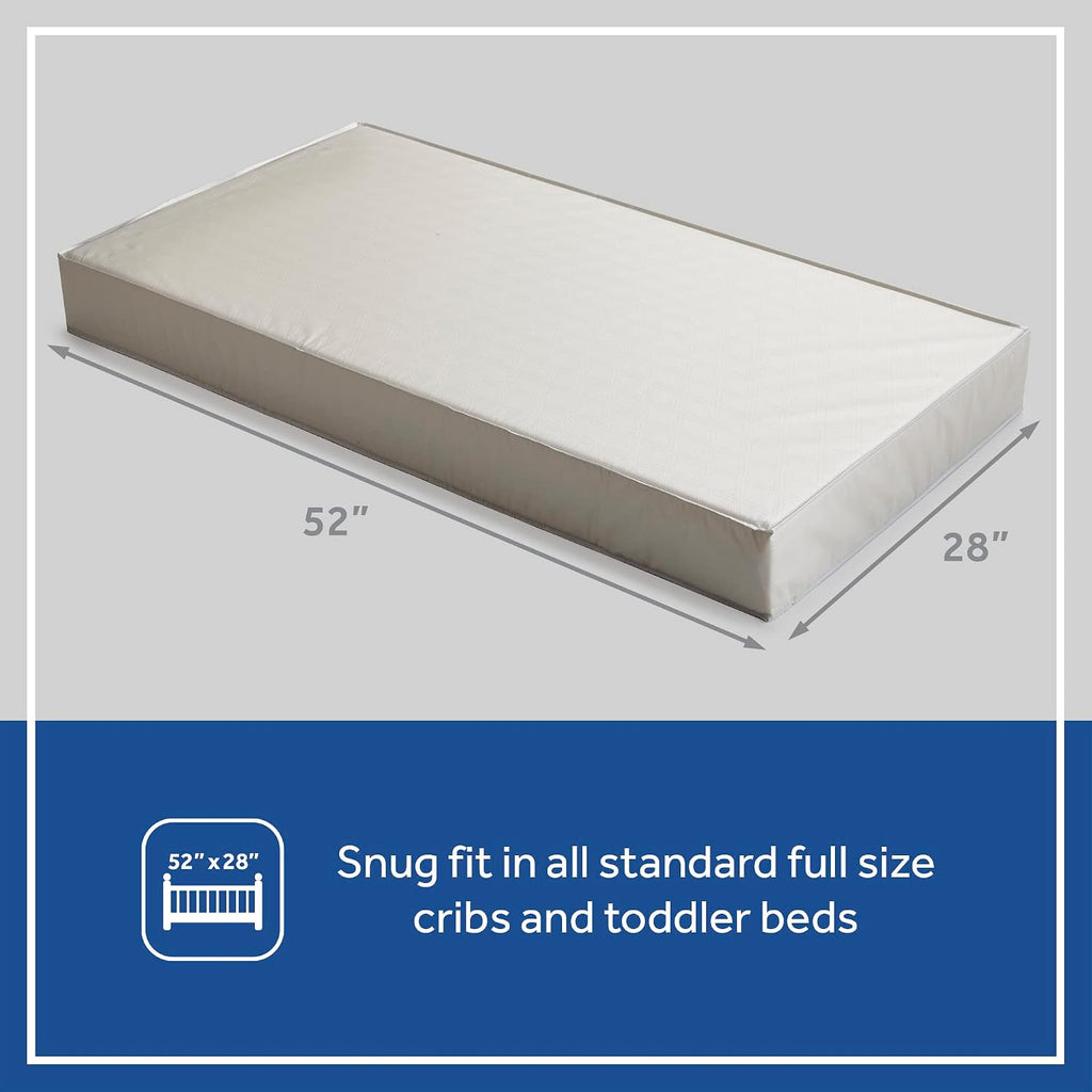 2-Stage Dual Firm Crib Mattress, Breathable Infant & Toddler Mattress with Medical-Grade Waterproof Cover, GREENGUARD
