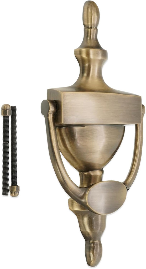 Victorian Style 8” Solid Brass Urn Door Knocker in Antique Brass Finish