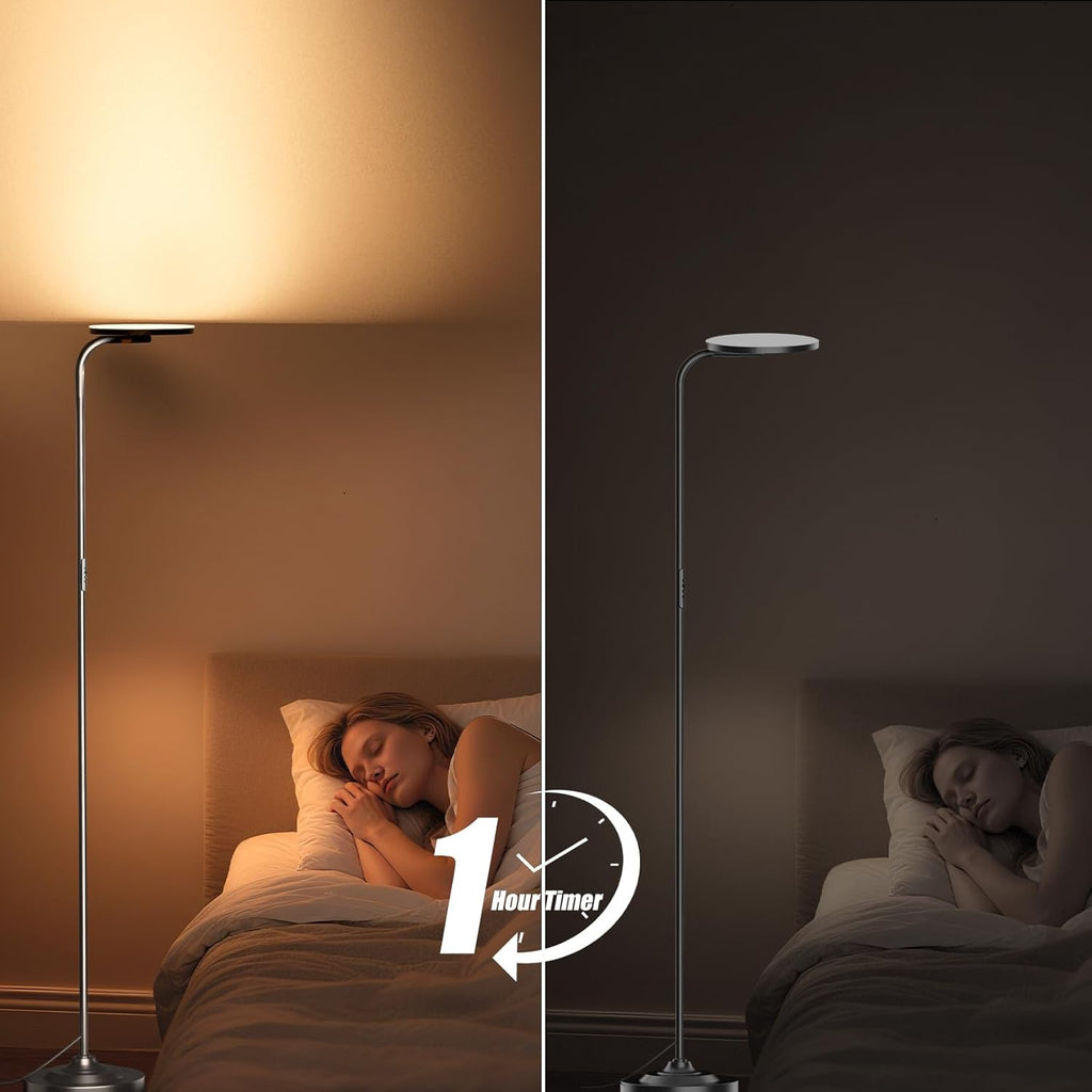 36W LED Floor Lamp, Super Bright Standing Lamp, Modern Stepless Dimmable Torchiere Tall Lamp with Remote Control