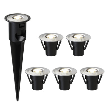 12V AC 7LM LED Low Voltage In Ground Lights 0.6W 6PK