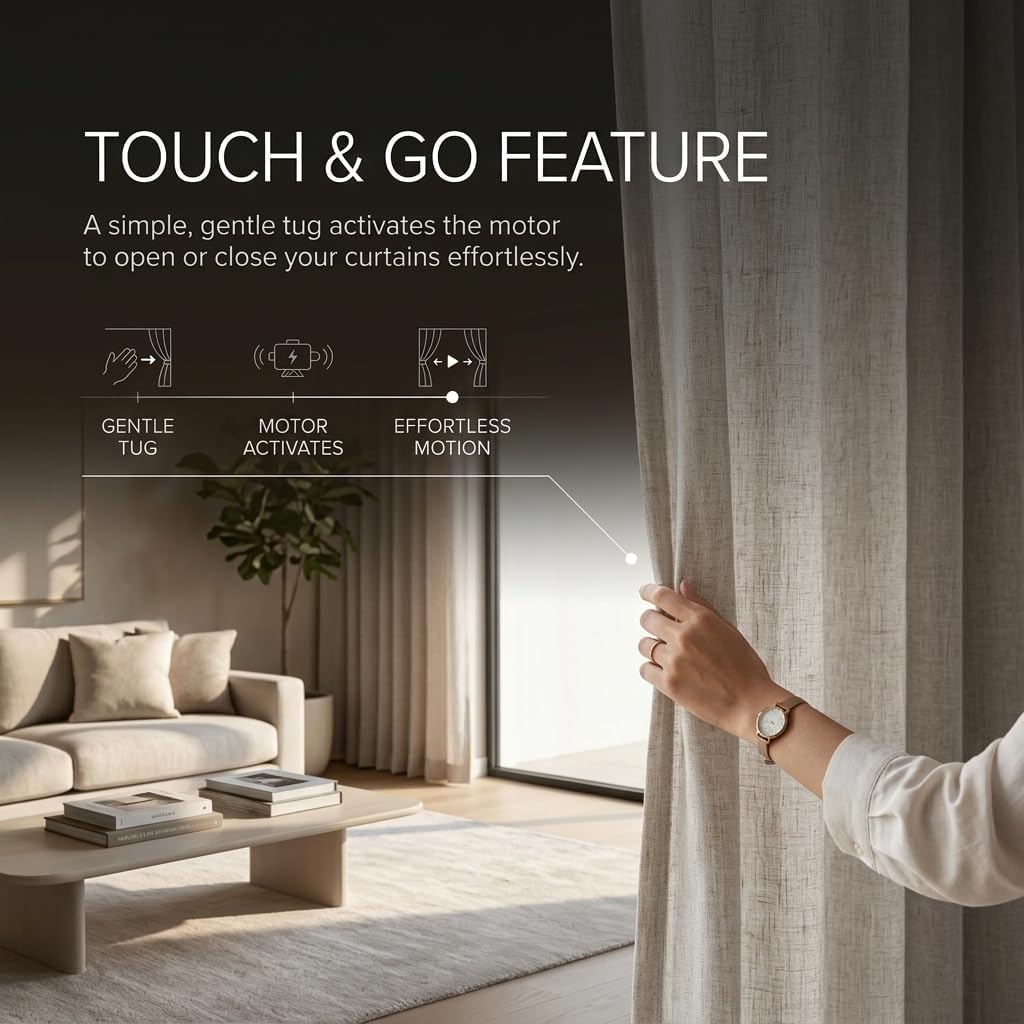 Smart Curtains System, Electric Curtain Track with Automated Rail【Motorized and Adjustable Tracks/Rod/Pole (up to 3.2