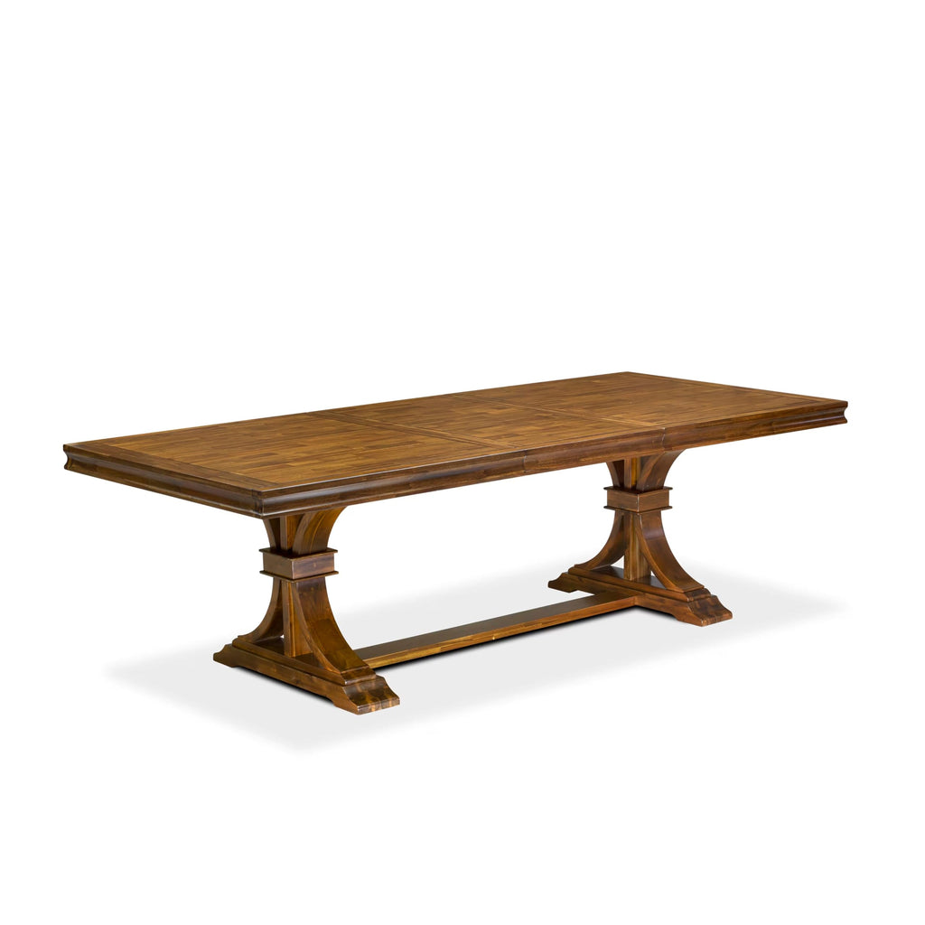 By - LET-AWA-TP - A Wooden Dining Table with Removable Rectangular Tabletop - Antique Walnut Finish