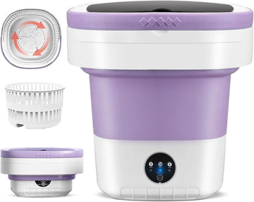 Portable Electric Foldable Mini Washing Machine 16L - Touch Digital Control for Baby Clothes, Underwear, Camping, RV
