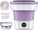 Portable Electric Foldable Mini Washing Machine 16L - Touch Digital Control for Baby Clothes, Underwear, Camping, RV