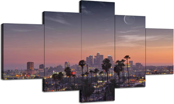 Los Angeles County Aerial View Wall Decor California Skyline Landscape Wall Art Pictures Canvas Print Posters