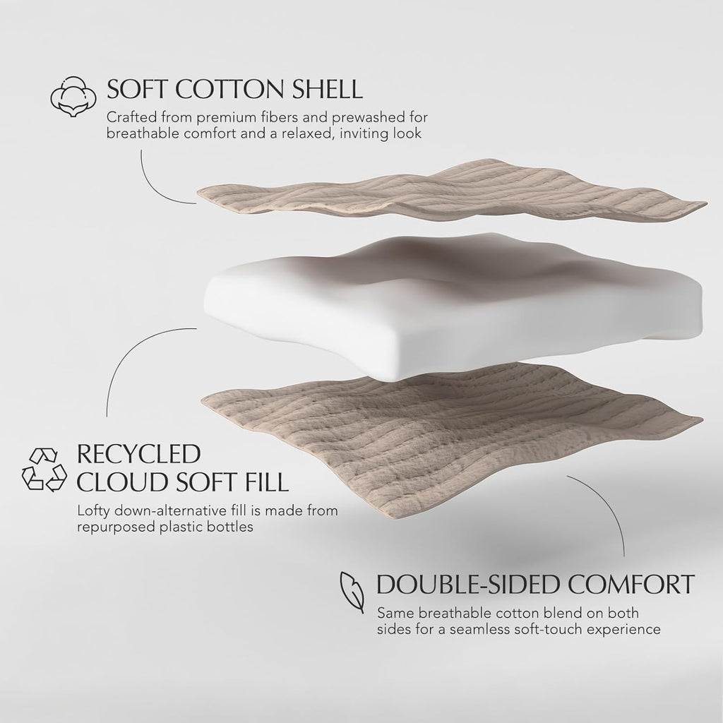 Cotton Gauze King Bedspread, Ultra Soft Prewashed Pick Stitch Matelassé Coverlet, Lightweight Textured Oversized King