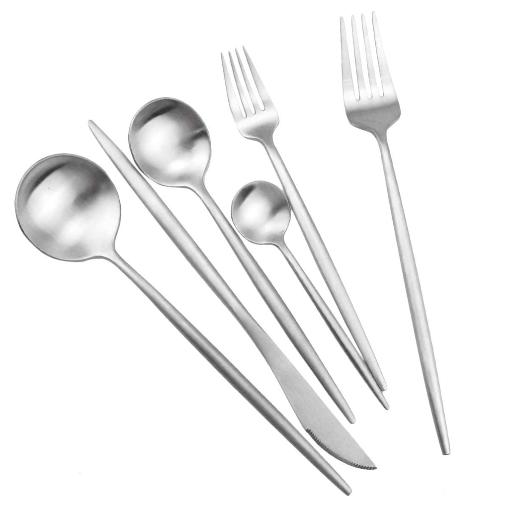 Luxury Flatware, Silverware Sets, 24-pieces Elegant Cute 18/10 Stainless Steel Silverware Set for Eating Home Kitchen